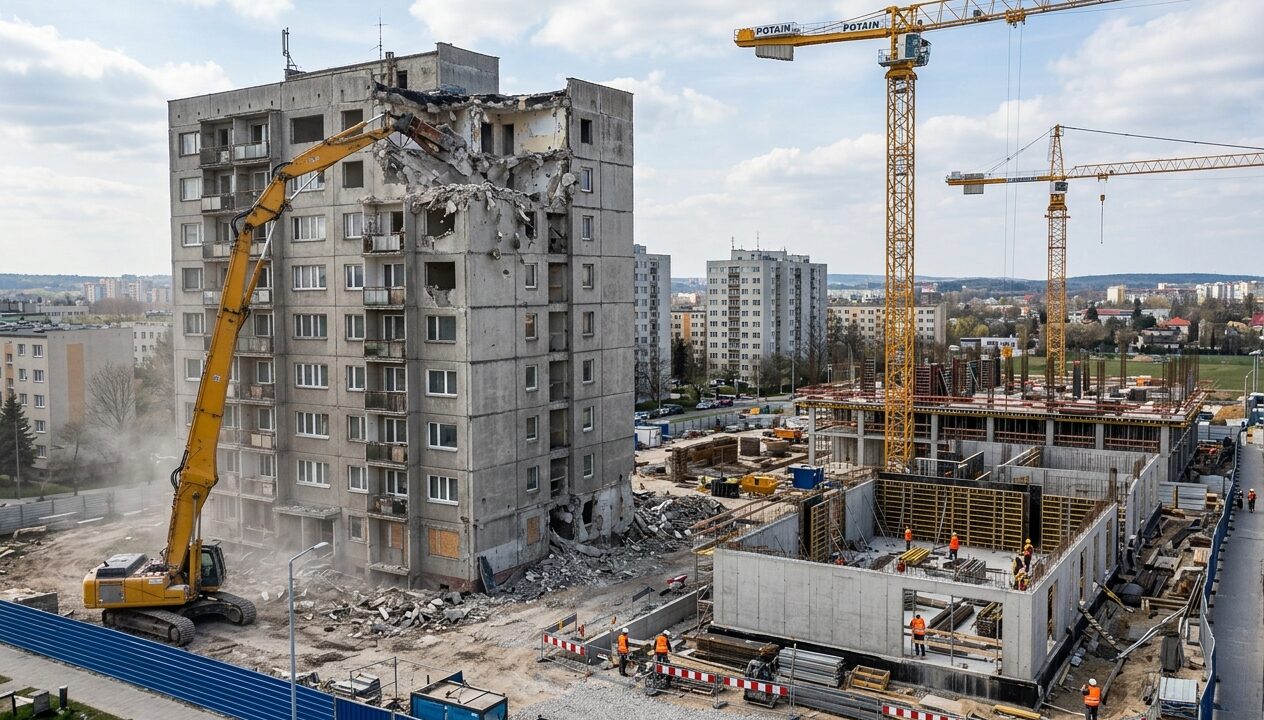 Koniec bloków z PRL? Kielce burzą 10-piętrowy wieżowiec i budują za 42 mln zł