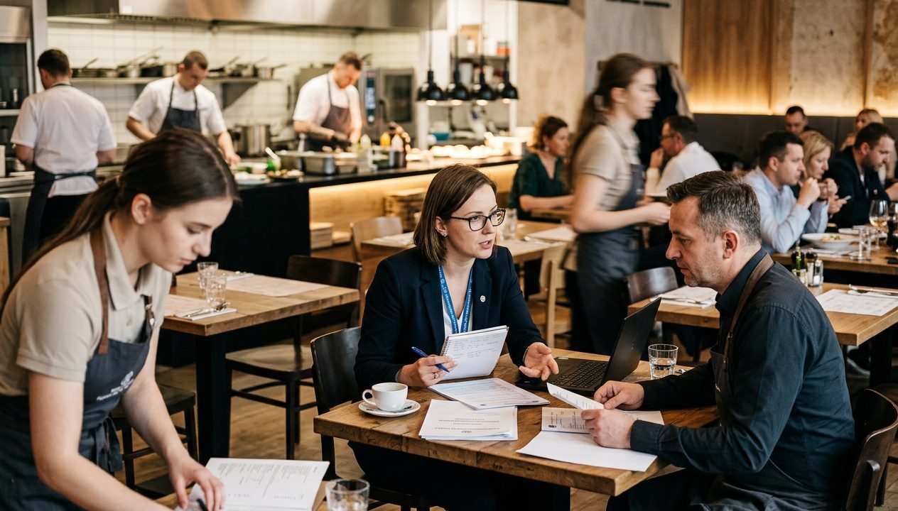 Kontrola PIP w restauracji od 8 lipca 2026 r. Co dzieje się od pierwszego pytania do decyzji o stosunku pracy
