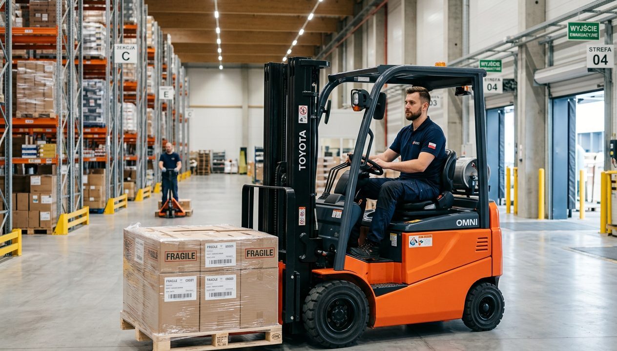 Kurs za 1300 zł, pensja do 7500 zł brutto. Operator wózka widłowego